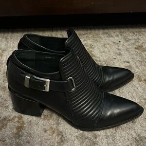 Rachel Zoe Booties quilted black leather